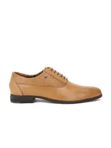 Van Heusen Men Brown Textured Formal Oxfords