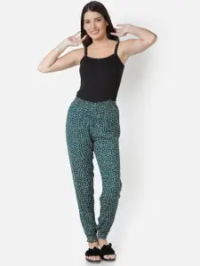 BStories Women Green Printed Lounge Pants