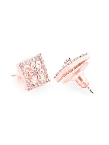 AMI Rose Gold Square Studs Earrings
