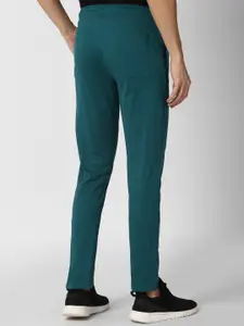 Peter England Men Green Solid Pure Cotton Track Pant