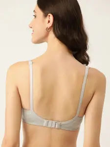 DressBerry Grey Melange Solid Lace Inserts Everyday Bra