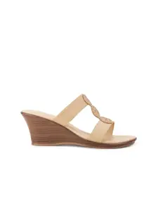 Bata Yellow PU Wedge Sandals