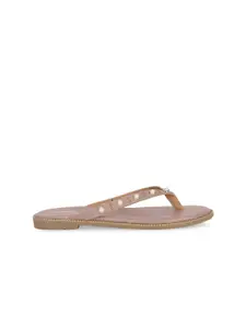 Bata Women Pink Striped Open Toe Flats