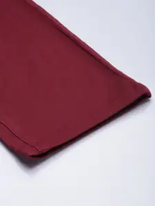 The Indian Garage Co Men Red Smart Slim Fit Chinos Trousers