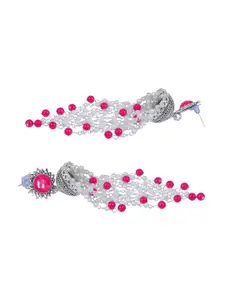 Crunchy Fashion Pink Contemporary Jhumkas Earrings