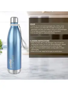 Cello Scout Set of 1 Blue Double Walled Insulated Stainless Steel Flask- 750ml