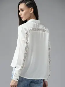 Roadster Women White Solid Casual Shirt