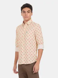 U.S. Polo Assn. U S Polo Assn Men Beige Floral Printed Casual Shirt
