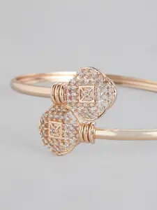 I Jewels Women Rose Gold-Plated Wraparound Bracelet