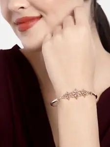 I Jewels Women Pink & Rose Gold-Plated Wraparound Bracelet