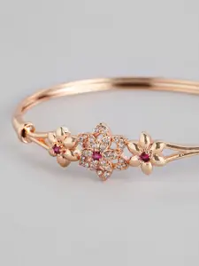 I Jewels Women Pink & Rose Gold-Plated Wraparound Bracelet
