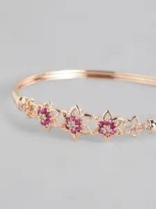 I Jewels Women Pink & Rose Gold-Plated Wraparound Bracelet