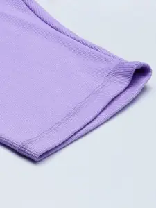 SASSAFRAS Women Lavender Skinny Fit High-Rise Outdoor Sports Shorts