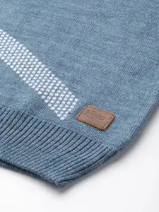 The Roadster Lifestyle Co. Men Blue Round Neck Knitted Pullover
