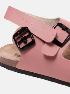 Roadster Women Pink Open Toe Flats with Buckles