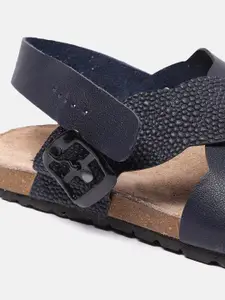 Roadster Women Navy Blue Textured Open Toe Flats