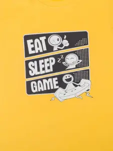 Todd N Teen Boys Yellow & Navy Blue Printed T-shirt with Shorts