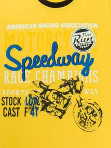 Todd N Teen Boys Pack Of 2 Blue & Yellow Printed T-shirt with Trousers