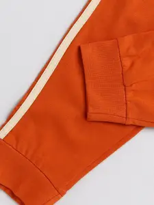 Todd N Teen Boys Cream-Coloured & Rust Printed T-shirt with Trousers