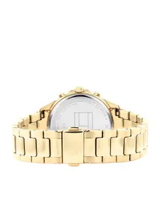 Tommy Hilfiger Women Black Dial & Gold-Plated Bracelet Style Analogue Watch TH1782423W
