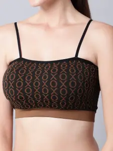PrettyCat Brown & Black Bralette Lightly Padded Bra