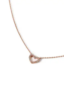 Accessorize London Gold-Plated CZ Studded Sparkle Heart Pendant Necklace