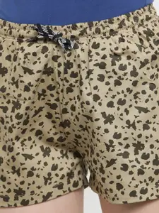 Boston Club Women Brown Printed??????? Pure Cotton Lounge Shorts