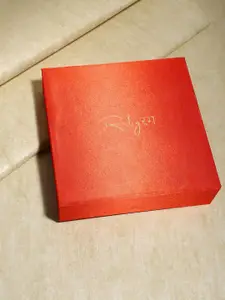 Ruby Raang Women Gold-Plated White & Green Brass Kundan Ring Bracelet