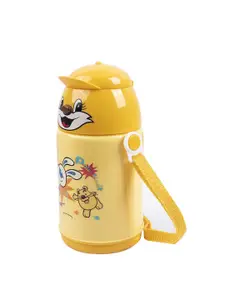 MARKET99 Yellow & White Printed Water Bottle 450 ML