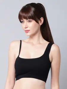 PrettyCat Black Bralette Bra Lightly Padded