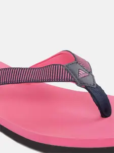 ADIDAS Women Pink & Blue Striped Pierco Sliders