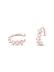 AMI Rose-Gold Plated Contemporary Cuff Earrings