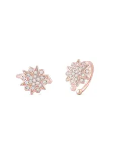 AMI Rose Gold-Plated Contemporary Ear Cuff Earrings