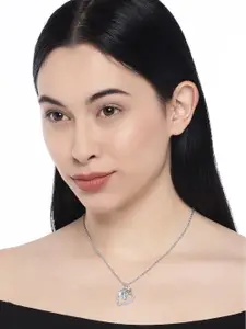 Mahi Women Heart shaped Silver Pendant