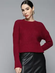 Chemistry Women Red Solid Sweater