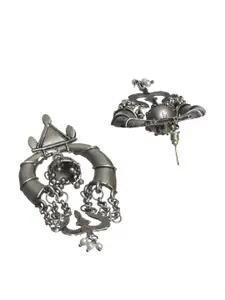 Priyaasi Silver-Plated Contemporary Drop Earrings