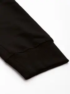 Harvard Men Black Brand Logo embroidered Mid Rise Casual Joggers