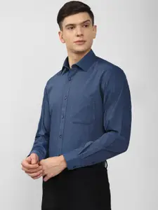 Van Heusen Men Navy Blue Casual Shirt