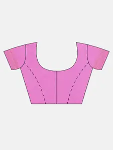 Geroo Jaipur Blue & Pink Bandhani Print Art Silk Saree