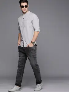 WROGN Men Grey Slim Fit Casual Shirt