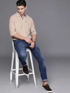 WROGN Men Multicoloured Micro Checks Slim Fit Pure Cotton Casual Shirt