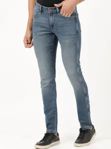 Wrangler Men Blue Vegas Skinny Fit Low-Rise Heavy Fade Jeans