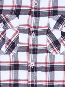 Gini and Jony Boys White Checked Casual Shirt