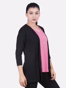 LAASA  SPORTS Women Black Shrug