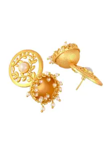 Silvermerc Designs Gold-Toned Contemporary Jhumkas Earrings
