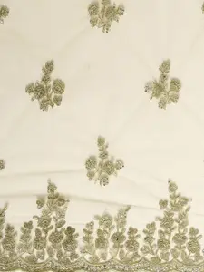 kasee Green Floral Embroidered Net Saree