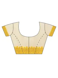 kasee Yellow & Pink Embroidered Net Saree