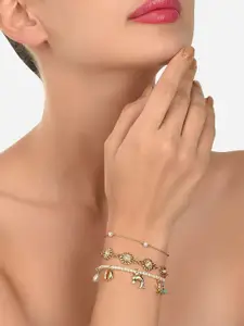 AMI Set of 3 Gold Tone Contemporary Vaccy Wear Bracelets