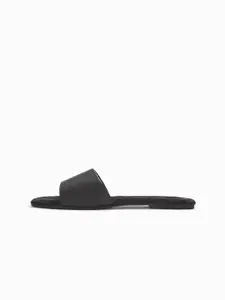 The Label Life Women Black Open Toe Flats