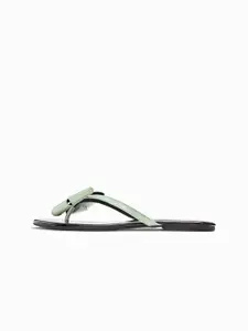 The Label Life Women Black & Mint Patent Bow Flats